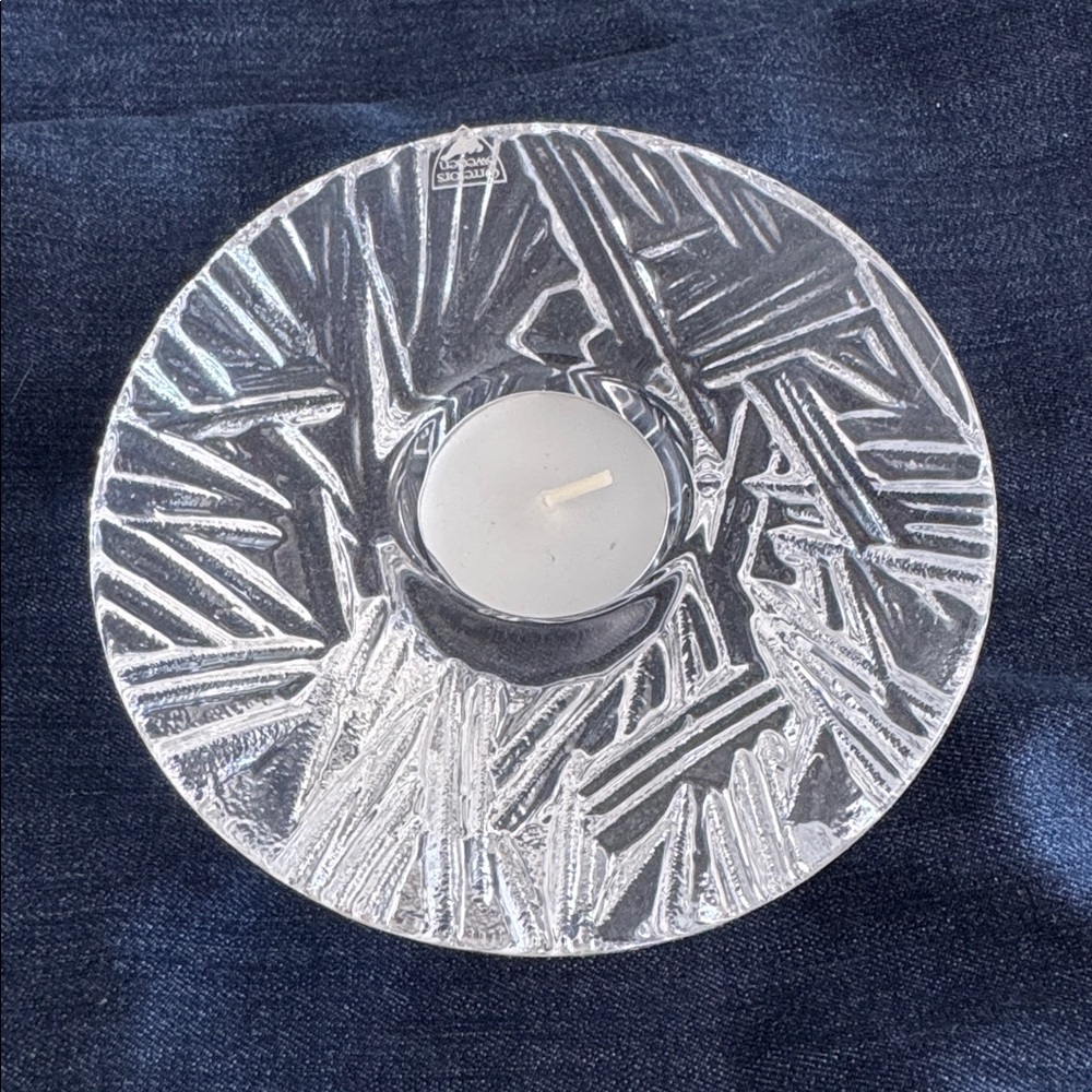 Orrefors by Martii Rykonen snowflake votive holder. Made in Sweden.